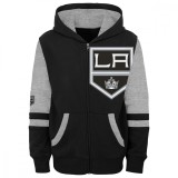 Los Angeles Kings hanorac cu glugă pentru copii faceoff colorblocked fleece full-zip - Dětsk&eacute; L (13 - 14 let)