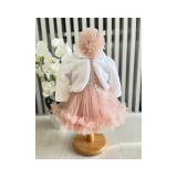 Cumpara ieftin Rochita Botez Ann, cu Bolero, Roz Pudra - DPH78