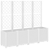 Cumpara ieftin Jardiniera de gradina cu spalier, alb, 160x40x140 cm PP