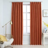 Draperii opace cu c&acirc;rlige, 2 buc., ruginiu, 140 x 245 cm
