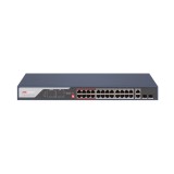 Switch PoE Hikvision DS-3E0326P-E(C): 24 x 10 100Mbps PoE port,2 Gigabit combo, buget PoE 370 W, tensiune alimentare 100 to 240 V AC, 50 60 Hz, Max. 6