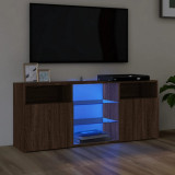 Comoda TV cu lumini LED, stejar maro, 120x30x50 cm GartenMobel Dekor, vidaXL