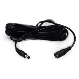 Cablu prelungitor 2x0.5mm2 DC 5.5/2.1 mufa - DC 5.5/2.1 soclu 5m 3A drept negru POS POSDC-Y-PS21-5.0