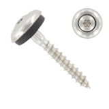 Set 100 Suruburi Cap Semibombat cu Saiba EPDM 15 mm, Otel Inoxidabil A2, 4.5 x 45 mm