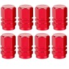 Set 8 Capace Hexagonale pentru Valva Auto, Aliaj Aluminiu, Lungime 1.8 cm, Rosu