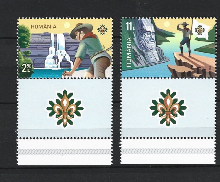 ROMANIA 2023 - CERCETASII ROMANIEI, VINIETA 3 DIN COALA DE POSTA, MNH - LP 2414