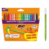 Set Carioci Lavabile, BIC, 18 Bucăți, V&acirc;rf Subțire, Multicolor