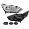 Far FORD C-MAX, 10.2014-, partea dreapta, VALEO, cu &amp;quot;lumina timp de zi&amp;quot; tip LED; H1+H7; electric; cu becuri; halogen