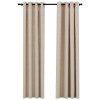 Perdele opace, aspect panza, cu ocheti, 2 buc., bej, 140x245 cm