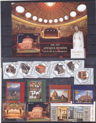 ROMANIA 2013, AN COMPLET!, LP 1964-2009, 101 timbre + 13 blocuri, MNH!,848 lei! foto