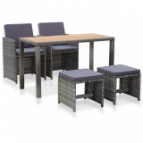 VidaXL Set mobilier de exterior 5 piese antracit poliratan și acacia