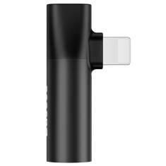 Adaptor Baseus, Audio Converter L43, Lightning to Lightning to Jack 3,5 mm, Negru (RESIGILAT) foto