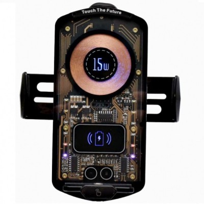 Suport Auto A6 Incarcare Wireless 15W Touch Control 1E053 XXM foto