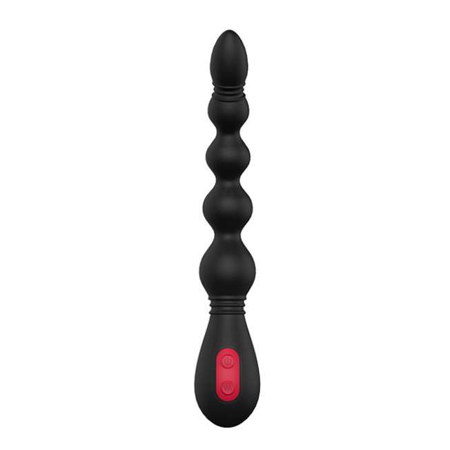 Bile Anale Nighty, 9 Moduri Vibratii, Silicon, USB, Negru, 21 cm, Guilty Toys
