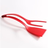 Spatula Multifunctionala tip Cleste, Cyrax, Spatula Cleste pentru Gatit, Silicon PP, pentru Alimente, Carne, Paine, 31 x 8.5 cm&nbsp;Rosu