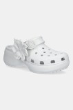Crocs papuci Classic Platform Bouquet Clog culoarea gri, cu platforma, 211292