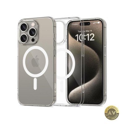 Husa MagSafe pentru Apple iPhone 15 Pro Max Tech-Protect Flexair Transparenta foto