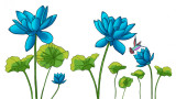 Sticker decorativ, Flori albastre, 150 cm, 396STK