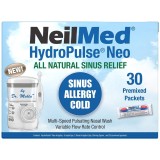 Dispozitiv Irigare Nazală Electric, NeilMed, HydroPulse Neo Multi-Speed, Irigare Nazală Pulsatorie, Ameliorare Congestie Și Sinusuri, 1 buc