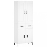 Dulap inalt, alb, 69,5x34x180 cm, lemn compozit