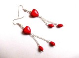 cercei coral si howlite rosu 34445