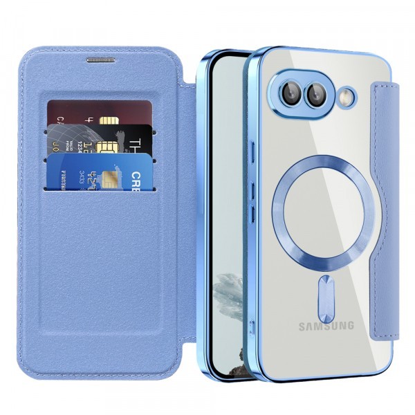 Husa MagSafe pentru Google Pixel 9a, Techsuit, SmartMag Book, Bleu