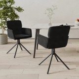 VidaXL Scaune de bucătărie pivotante, 2 buc., negru, catifea