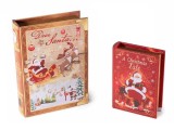 Cumpara ieftin Set 2 Cutii Decorative Craciun Lemn 25x18x5.5 cm si 18x13x4 cm, Multicolor