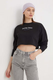 Tommy Jeans bluză femei, culoarea negru, cu imprimeu DW0DW17332