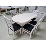 SET MARCO 6 MASA 130/160 CM + 6 SCAUNE PERSONALIZABIL PE CULORI