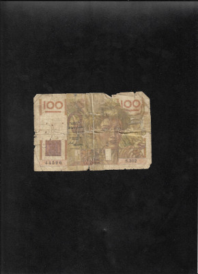 Franta 100 franci francs 1949 seria44596 uzata foto