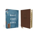 Niv, Quest Study Bible, Leathersoft, Brown, Indexed, Comfort Print: The Only Q and A Study Bible