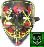 Masca pentru Halloween BESTZY, LED-uri, PVC, multicolor, 22 x 17 cm