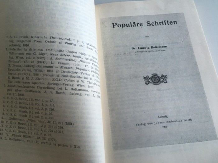 LUDWIG BOLTZMANN, SCRIERI( DE POPULARIZARE A STIINTEI)
