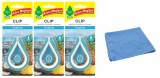Odorizant auto Wunder- Baum Clip 3 Pack Tropical si Laveta Microfibra 30x40cm, WUNDER-BAUM&reg;