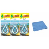 Odorizant auto Wunder- Baum Clip 3 Pack Tropical si Laveta Microfibra 30x40cm