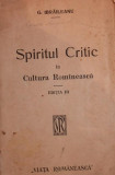 SPIRITUL CRITIC IN CULTURA ROMANEASCA