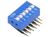 Comutator DIP-SWITCH 6 Secțiuni ON-OFF 0,05A 12VDC