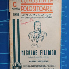 Nicolae Filimon - inițiatorul romanului românesc / Cunoștințe folositoare 1940