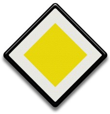 placuta reflectorizanta de circulatie pentru drum cu prioritare foto