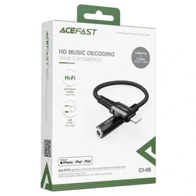 Adaptor audio Acefast Lightning la Jack 3.5mm Negru foto