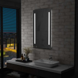 Oglinda cu LED de perete pentru baie, cu raft, 60 x 100 cm GartenMobel Dekor, vidaXL