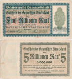 1923 (1 VIII), 5.000.000 mark (Grabowski BAY.220d) - Germania (M&uuml;nchen)!