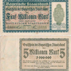 1923 (1 VIII), 5.000.000 mark (Grabowski BAY.220d) - Germania (München)!