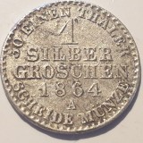 Germania Prusia 1 groschen 1864 A/ Berlin argint Wilhelm l, Europa