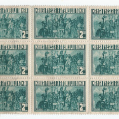 *Romania, lot 412 fiscale, 9 timbre fiscale locale Bucuresti, bloc, 1933, NG