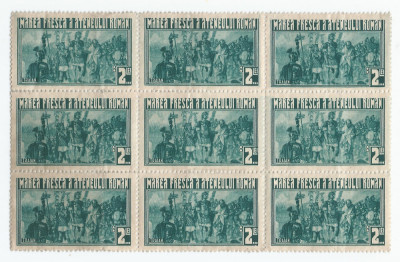 *Romania, lot 412 fiscale, 9 timbre fiscale locale Bucuresti, bloc, 1933, NG foto