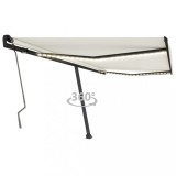 VidaXL Copertină retractabilă manual cu LED, crem, 400x350 cm
