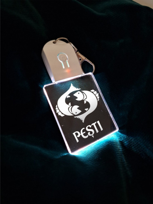 Breloc LED horoscop &quot;Pești&quot;