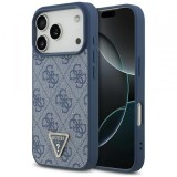 Husa MagSafe pentru Apple iPhone 17 Pro Max, Guess, 4G Triangle Strass, Albastra